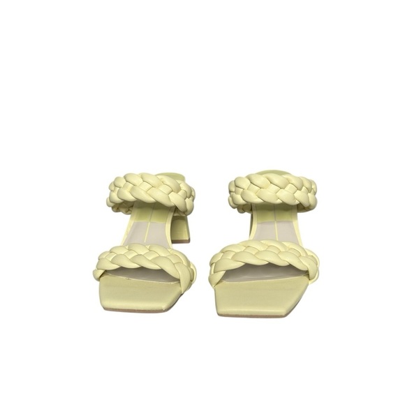 Dolce Vita Womens Paily Heels Leather Braided Sandal Lemon Creme Stella Size 6.5 - Picture 8 of 14